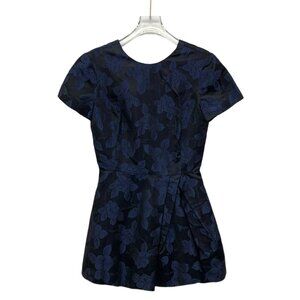 J20048 MiuMiu Color-blocked lace-up bow long-sleeved shirt dress 36 XS size stai